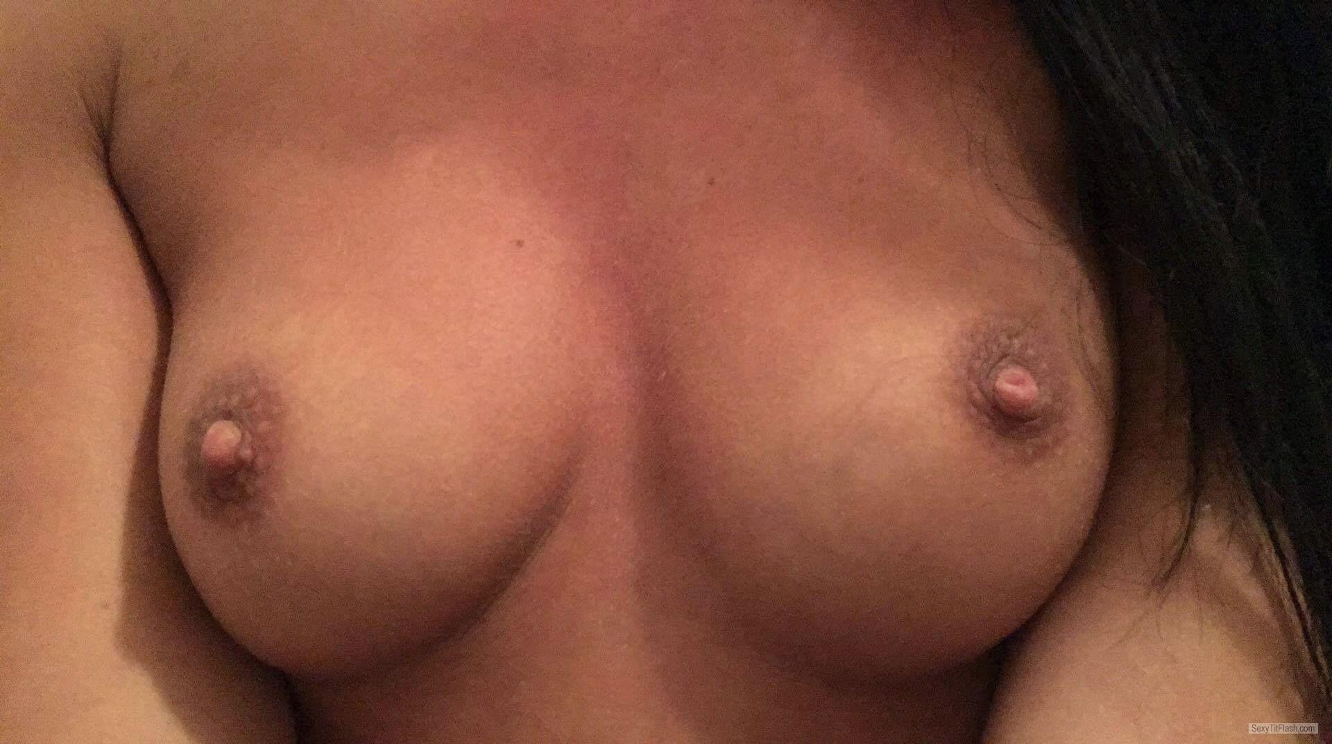 Tit Flash: Girlfriend's Medium Tits (Selfie) - MyGF’sTits from Sweden